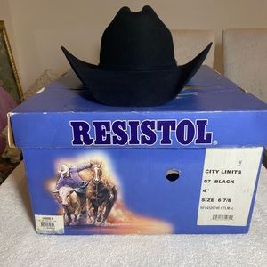 Resistol 4X Beaver George Strait Design cowboy hat size 6 7/8 oval color black